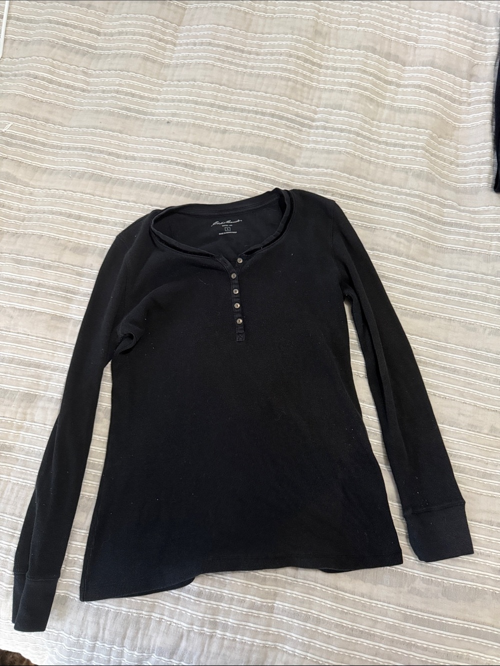 Eddie Bauer Black Crewneck T‑Shirt with White Logo